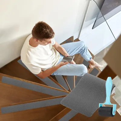 Antirutschband für Treppen, 15 Stück, 76,2 x 15,2 cm, grau