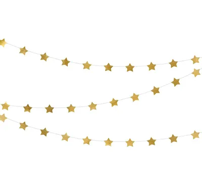 Produktbild von Goldene metallic Sternen Girlande 3,6m
