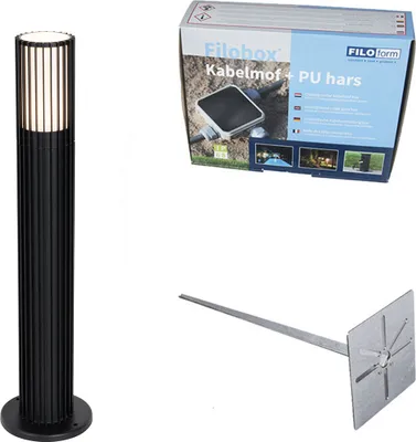 Produktbild von Design Außenleuchte Schwarz 50 cm IP44 Boris