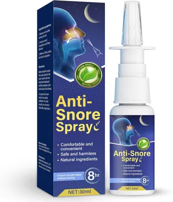 Produktbild von Anti-Schnarch Nasenspray, 30 ml Nasenspray gegen Schnarchen für erholsamen Schlaf, pflanzliche Formel für freie Atemwege und ruhige Nächte