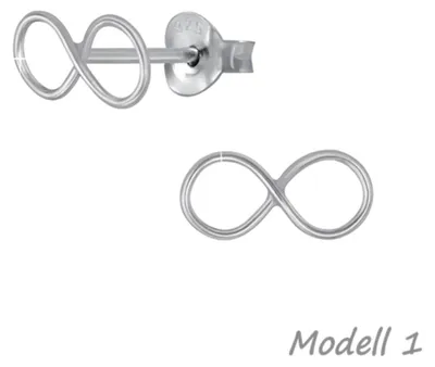 Produktbild von Infinity Ohrstecker: 925 Silber Ohrringe Unendlichkeit Modell 1