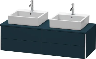 Produktbild von Waschtischunterbau XSQUARE 400x1400x548mm f 2 Be na-bl seidenmatt nachtblau seidenmatt