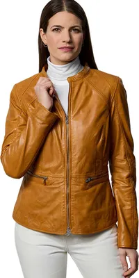 Produktbild von Jilani Collection - Damen Lederjacke Lammnappa cognac : 42