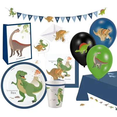 Produktbild von Fröhliche Dinosaurier Partyset 61-teilig