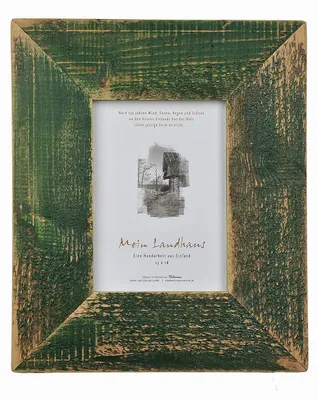 Immagine prodotto di Cornice portafoto in legno vecchio riciclato verde 30x40 cm, stile vintage rustico, listello 7 cm