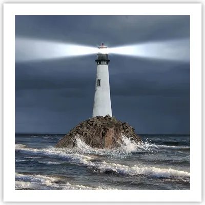 Produktbild von Poster - Poster ohne Rahmen - Leuchtturm Meer - 60x60 cm - Wand Bild - Wanddeko - Wandbilder - Kunstposter - Wandposter - Bilder - Kunstdruck - Wanddekoration - Wandbild - P2XAC60x60-3550