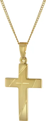 Produktbild von trendor 41906 Halskette mit Kreuzanhänger Gold 333/8K Kreuz 21 mm, 50 cm