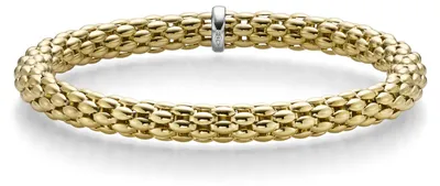 Produktbild von Lotus-Armband Armreif Armschmuck elastisch 6mm 750 Gold Gelbgold für Damen