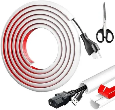 Obrázek produktu pro Mini kabelový žlab – 3 m – samolepicí – pro domácnost a domácí kancelář