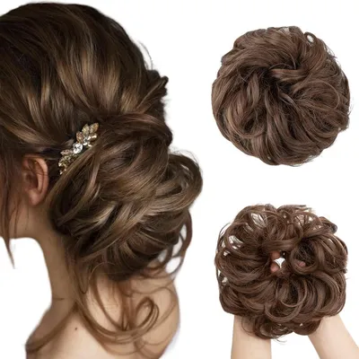 Immagine prodotto di Capelli sintetici artificiali - Extension a ciuffo - Coda di cavallo - Ondulati - Marroni