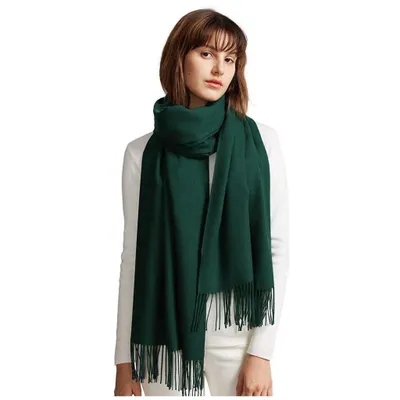 Produktbild von Damen Schal XXL 200x70 cm Winterschal Pashmina Weich Warm Dunkelgrün