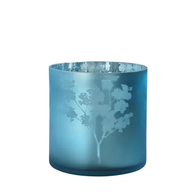 Produktbild von Sompex Awhia Windlicht | Vase | Blüten | Kerzenhalter | in verschiedenen Größen, Farbe:silber-blau, Größe:24.5 x 24.5 cm (XL)