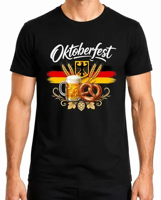Produktbild von Deutschland Flagge Bier Trachtenshirt Lederhose Herren T-Shirt, Schwarz, 3XL