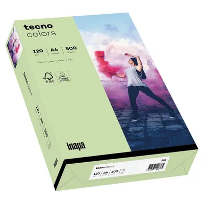 Obrázok produktu pre inapa 2100011354 Multifunkčný papier tecno® colours - A4, 120 g/m2, stredne zelený, 250 listov