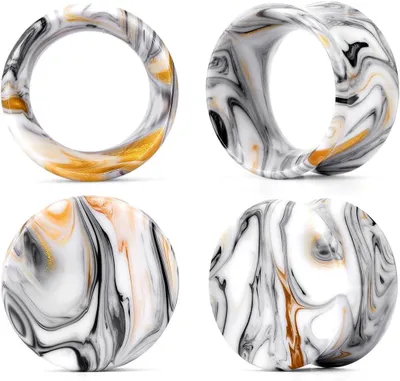 Imagen del producto de Juego de tapones y expansores para el lóbulo, de acrílico, 2 pares, en tallas de 2G a 1 pulgada, para piercings