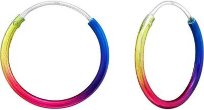Produktbild von Creolen Ohrringe 925 Sterling Silber Regenbogen 10-16mm Größe - 16 mm