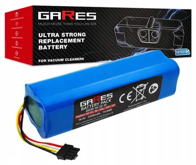 Zdjęcie produktu dla Gares Akumulator do Xiaomi Roborock SDJQR01RR SDJQR02RR Mijia 1S | 14,4V 5,2 Ah Li-Ion | Mocna Bateria do Robot Sprzątający | Wydajny Zamiennik Gares®