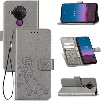 Produktbild von König Design Hülle kompatibel mit Nokia 45021 Kunstleder Handyhülle - Handy Case Grau