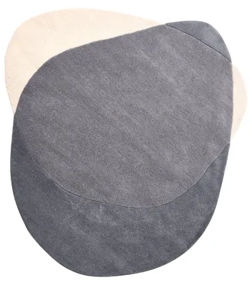 Produktbild von BELIANI Teppich Grau u. Beige Wolle Zweifarbig 160x160 cm Originelle Form ohne Muster Moderner Kurzhaar Kurzflor Wohn- und Schlafzimmer Wollteppich