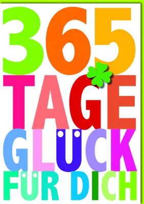 Produktbild von Geburtstag A4 365 Tage Glück für Dich Große DIN-A4-Karte mit Umschlag XXL-Karte