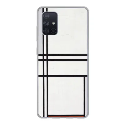 Produktbild von MuchoWow® Handyhülle Schutzhülle Hülle für Samsung Galaxy A51 Komposition 1 mit Rot und Grau - Piet Mondrian Silikon Softcase Handy Hülle - Schutzabdeckung