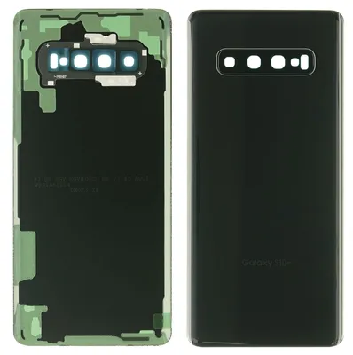 Produktbild von Samsung Galaxy S10+ (SM-G975F) Backcover + Kameraglas + Kleber (Ceramic Black), Schwarz
