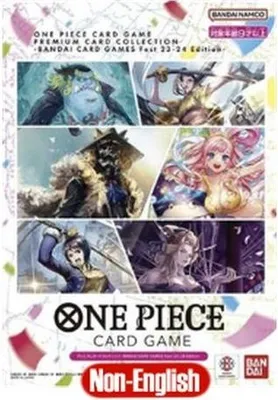 The image shows the packaging of a One Piece card game collection.