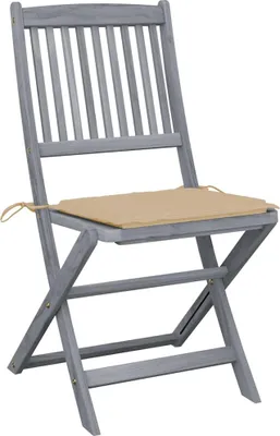 Imagen del producto de vidaXL: Juego de 6 sillas plegables con cojines, fabricadas en madera de acacia maciza