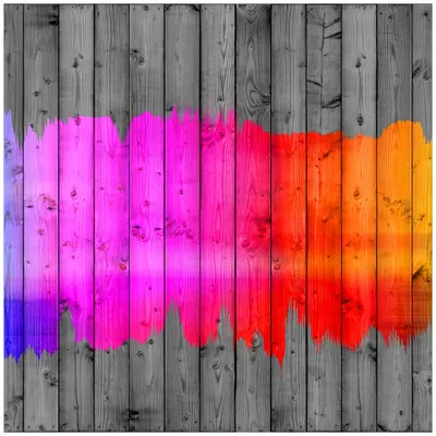 Produktbild von Wallario Magnet für Kühlschrank / Geschirrspüler, magnetisch haftende Folie - 60 x 60 cm, Motiv: Holzpaneel - Bemaltes buntes Holz