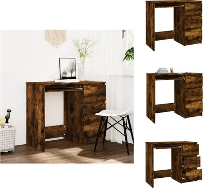 Obrázek produktu pro vidaXL Psací stůl kouřový dub 90x45x76 cm materiál na bázi dřeva - Psací stoly