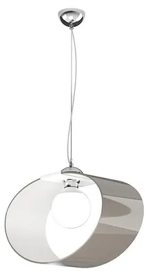 Produktbild von Moderne Aufhängung Lap Metall Weiß und Taubengrau Glas 1 Licht E27 42Cm