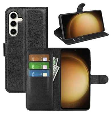 Produktbild von Für Samsung Galaxy S24 Plus Smart Handy Tasche Schwarz Etuis Kunst-Leder Hülle Cover Case Book