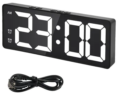 LED-Wanduhr mit Temperaturanzeige, Digital, 12/24h, automatische Dimmung