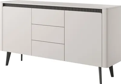 Obrázek produktu pro Komoda: tři zásuvky, dvoje dvířka, barva nábytku: kašmírově černé nohy