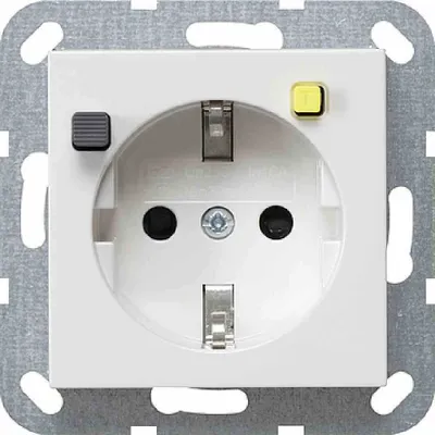Produktbild von GIRA 267703 FI-Schutzsteckdose 30mA m.Shutter System 55 Reinweiß glänzend