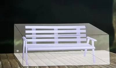 Image de Housse de protection anthracite pour banc 2 places Housse de protection pour meubles 130x60x80cm