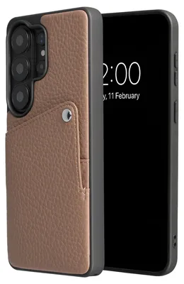 Immagine prodotto di Custodia posteriore Selencia Riva con porta carte per Samsung Galaxy S26 Ultra - Marrone moka