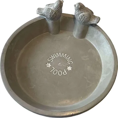Produktbild von Vogeltränke Swimming Pool aus Beton für Gartenvögel Ø24,5 cm Deko Grau Terrassen