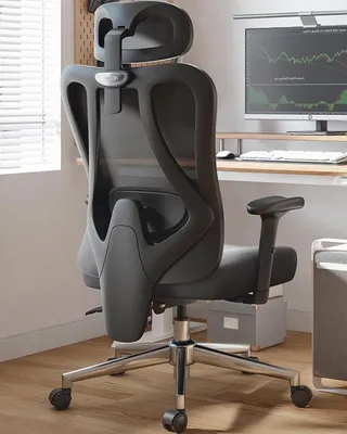 Image de Chaise de bureau ergonomique avec support lombaire réglable et dossier en mesh