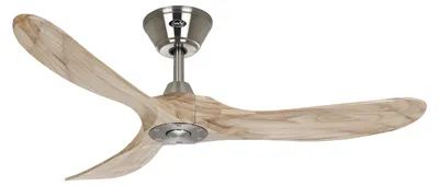 Zdjęcie produktu dla Energooszczędny wentylator sufitowy z pilotem Eco Genuino szczotkowany chrom / naturalne drewno 122 cm