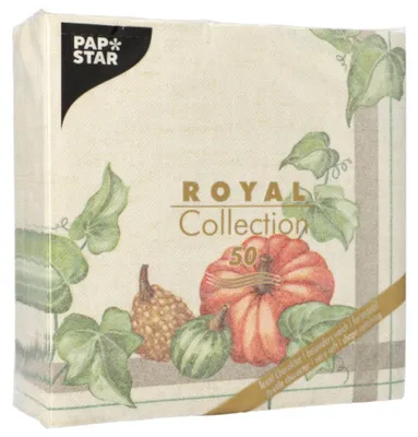 Produktbild von Servietten "ROYAL Collection" 1/4-Falz 40 cm x 40 cm "Pumpkin"