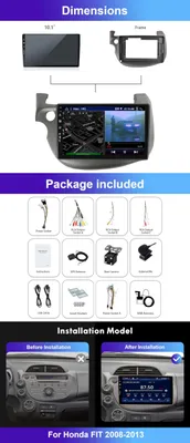 Image de Autoradio Android 15 pouces - 4G+64 Go - DAB+ DSP Bluetooth WiFi - Compatible avec Honda Fit (2008-2013)