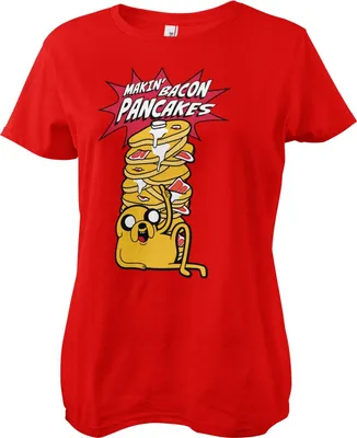 Produktbild von Makin' Bacon Pancakes Girly Tee - Large - Red