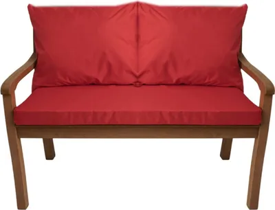 Image de Coussins pour banc de jardin Rouge, Siège 100x60x7 + dossier 2x 56x50cm | Coussins pour balançoire de jardin | Coussins pour meubles de jardin pour 2 personnes