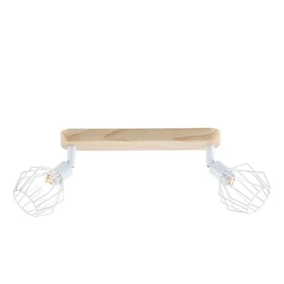 Imagen del producto de BRILLIANT: Foco empotrable para techo, 25,5 cm, metal y madera, color claro/blanco, 2 luces