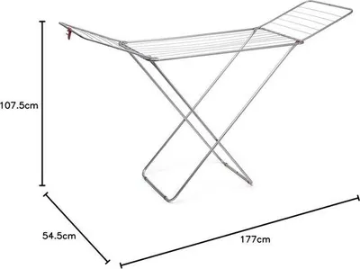 Produktbild von Famanu Wäscheständer mit Flügeln - 19 Meter Trockenfläche - Zusammenklappbar und rutschfest