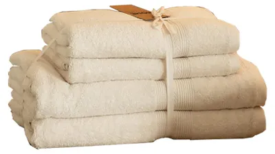 Produktbild von Home Deluxe - Handtuch Set - 4 tlg. SOFT - Hellgrau - Material: 100% Baumwolle I Handtuch Badetuch Duschtuch Set Handtuchset, KI-generiertes Bild