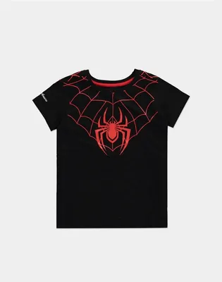Produktbild von Spider-Man Jugend Youth T-Shirt Miles Morales Spider Logo (schwarz) 110/116