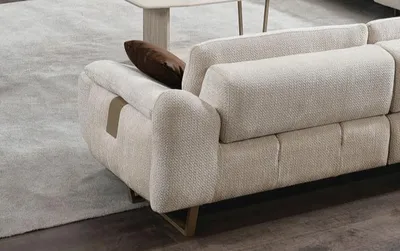 Immagine prodotto di Divano in tessuto bianco Soggiorno moderno a tre posti divani imbottiti