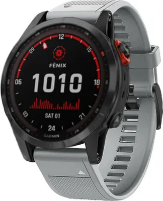 Produktbild von Strap-it Garmin Fenix 7 Silikonarmband (Grau)